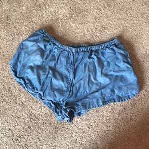 Chambray “denim” shorts